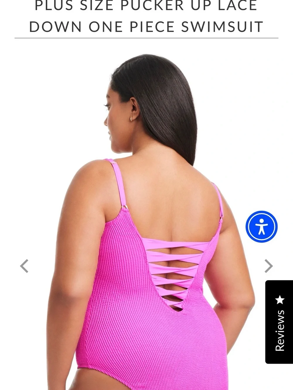 Bleu Rod Beattie Hot Pink Lace-Up One-Piece Swimsuit - Picture 2 of 5
